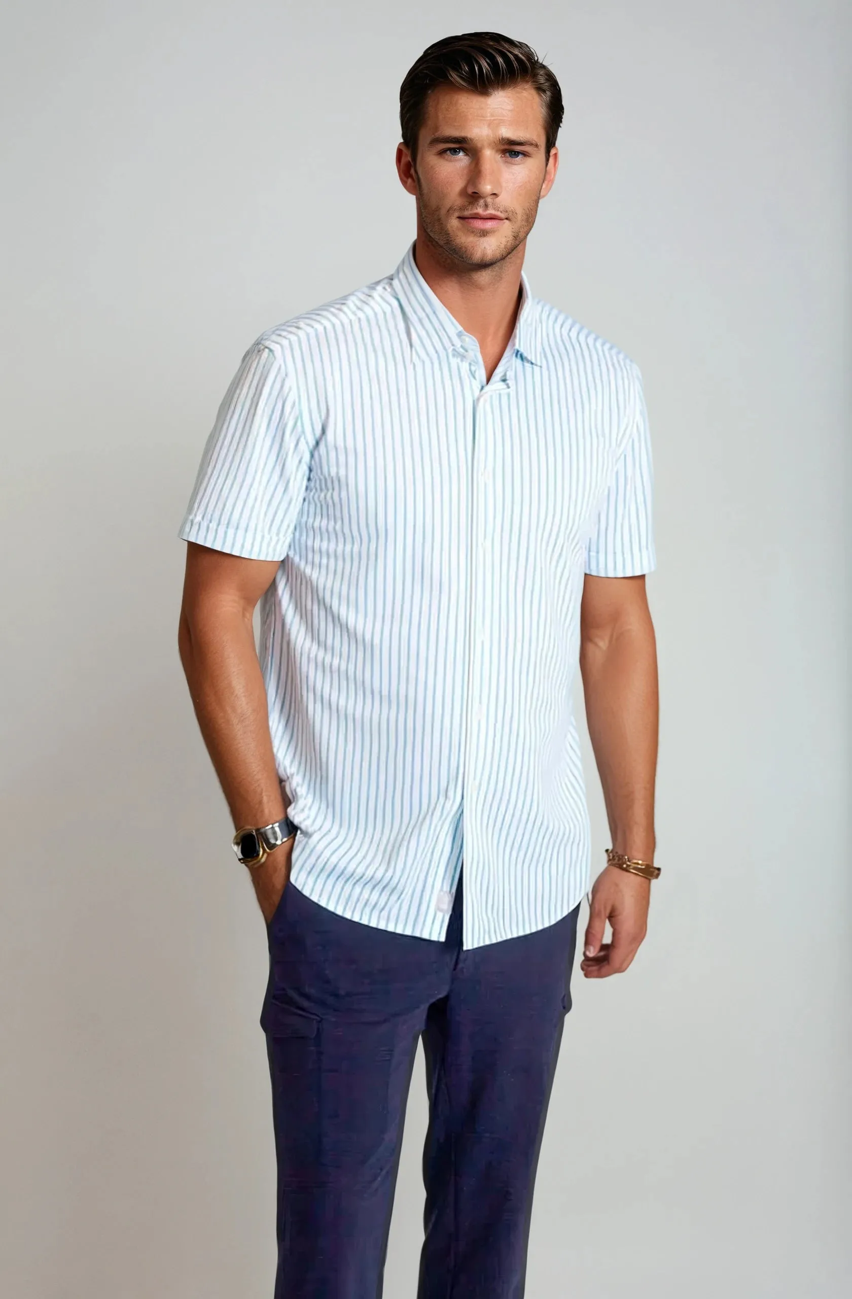 Corsica Stripe Short Sleeve Tech Shirt