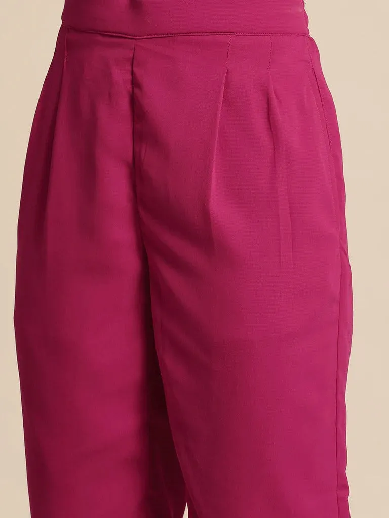 Crop Top With Pants And Jacket