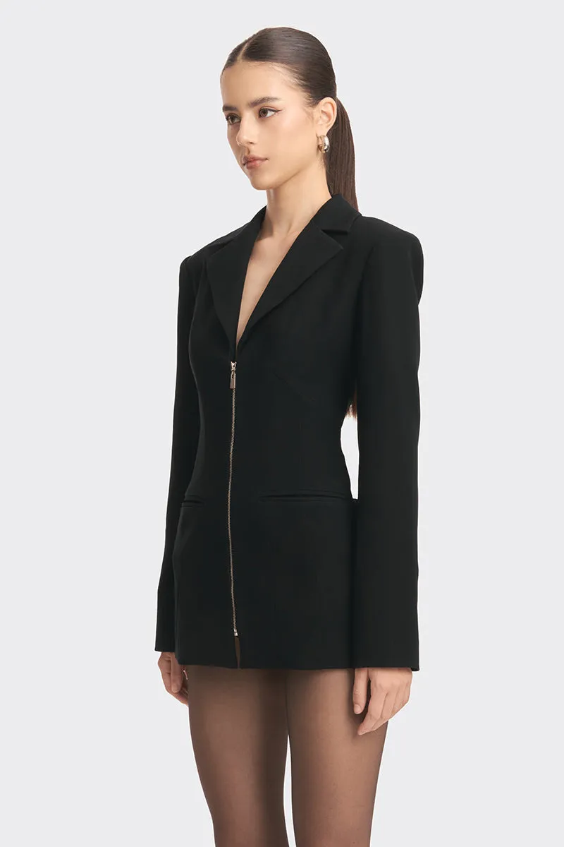 CURVE BLACK OPEN BACK SUIT JACKET