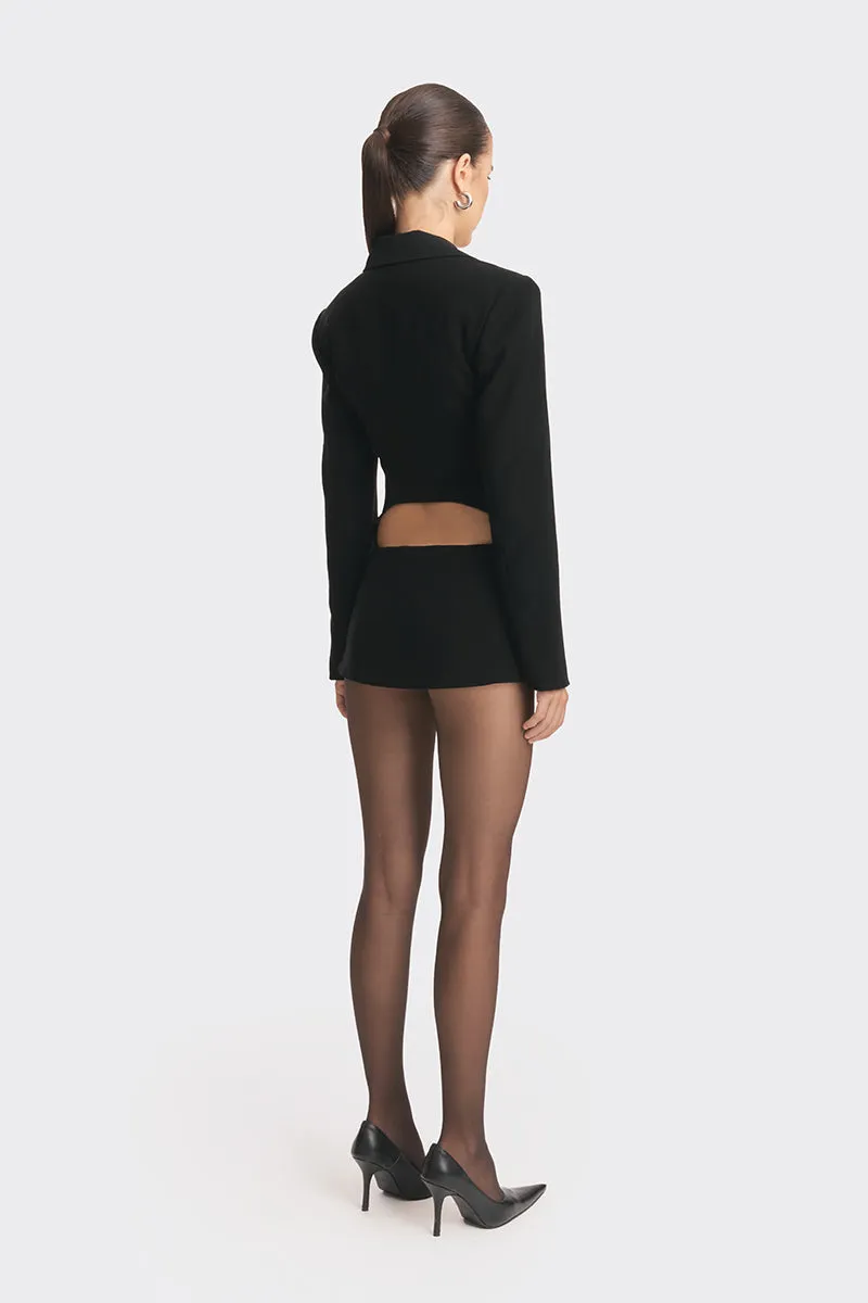 CURVE BLACK OPEN BACK SUIT JACKET