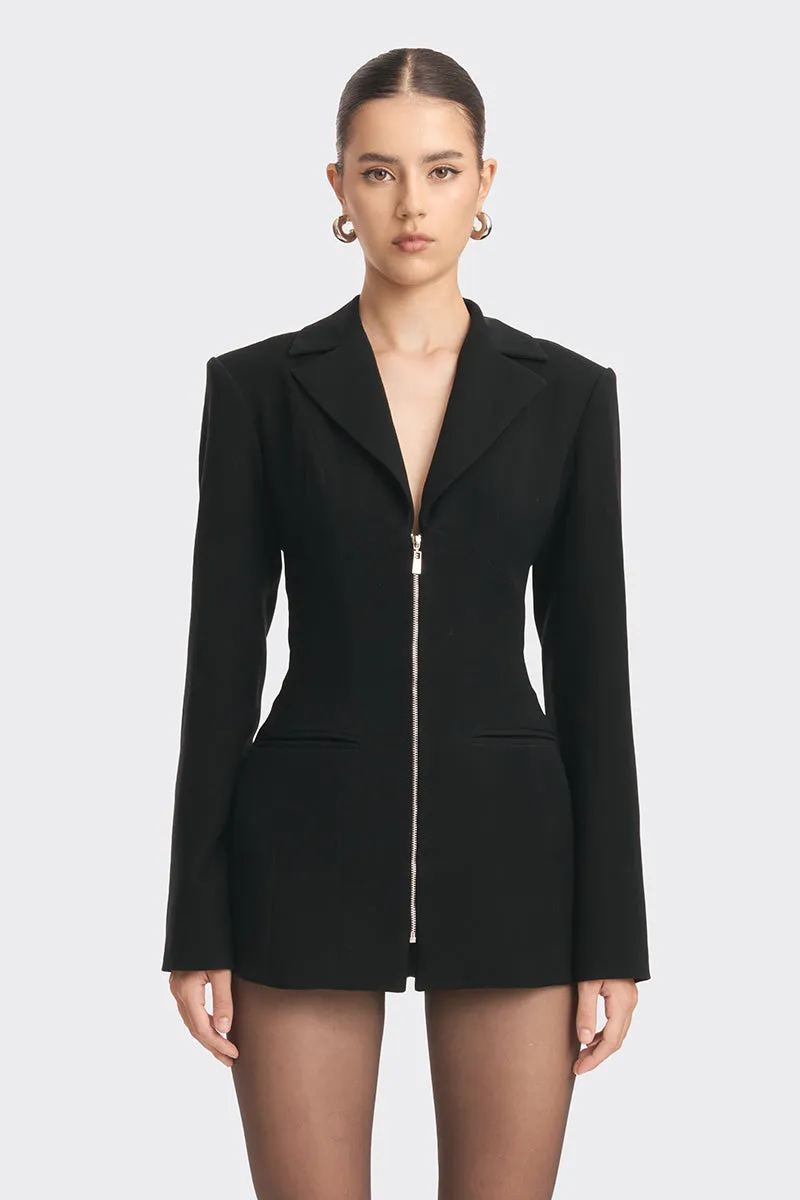 CURVE BLACK OPEN BACK SUIT JACKET