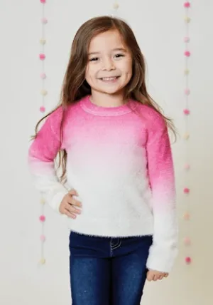 Design History Girls Sweater in Go Go Pink Combo