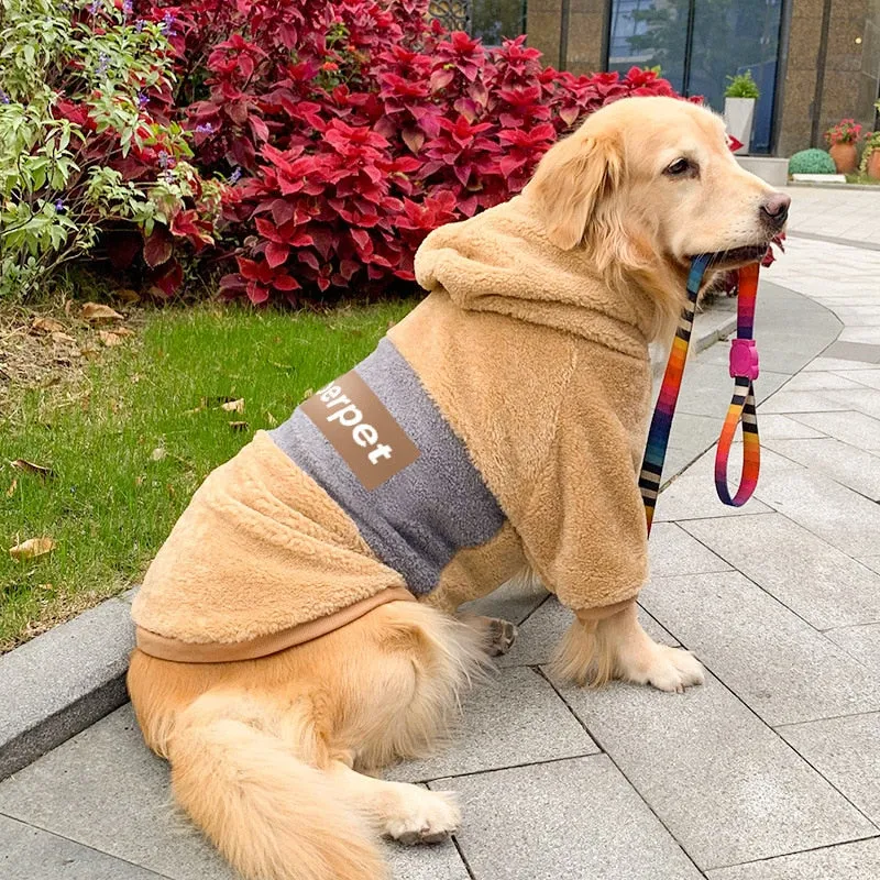 Dog Clothes Autumn Winter Clothing Thick Warm Pullover Hooded Sweatshirt