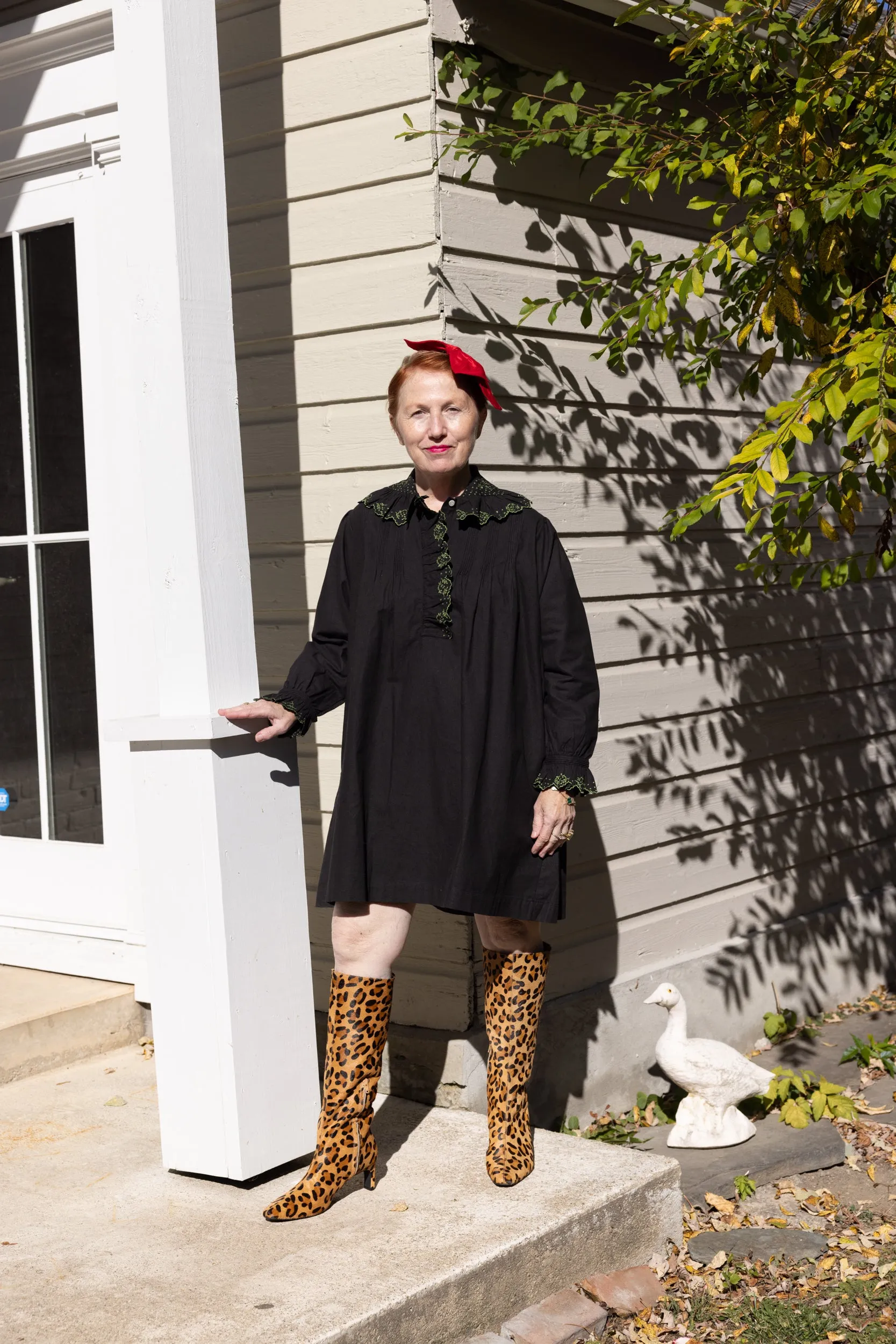 Dolly Embroidered Mini Dress- Black/Pickle
