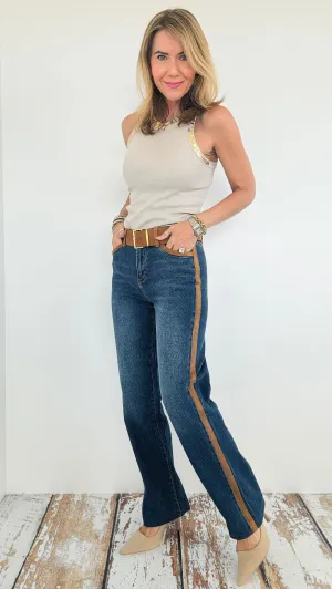 Don’t Suede It Belted Denim Pants