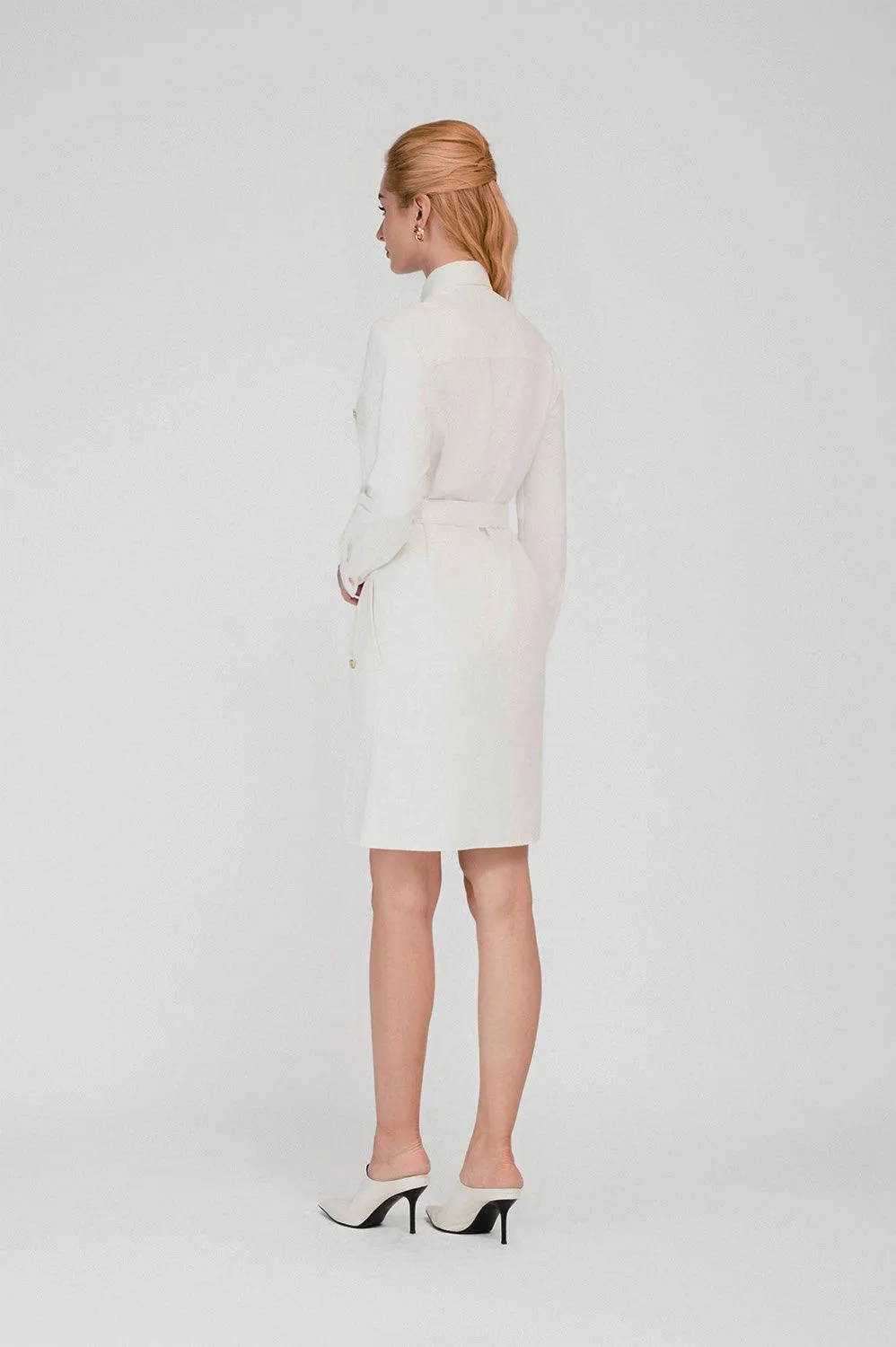 Elyse Shirt Flap Pocket Khaki Mini Dress