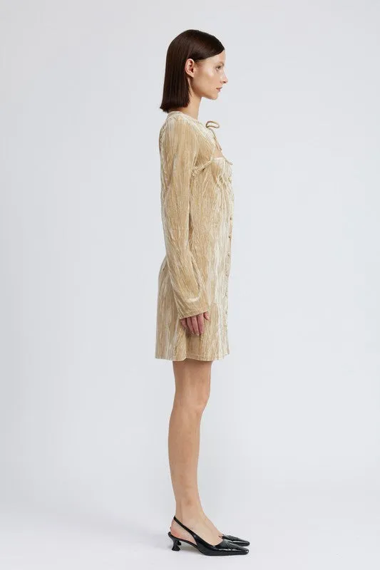 Emory Park LONG SLEEVE MINI SUEDE DRESS