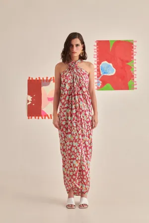 Floral Halter Neck Dress