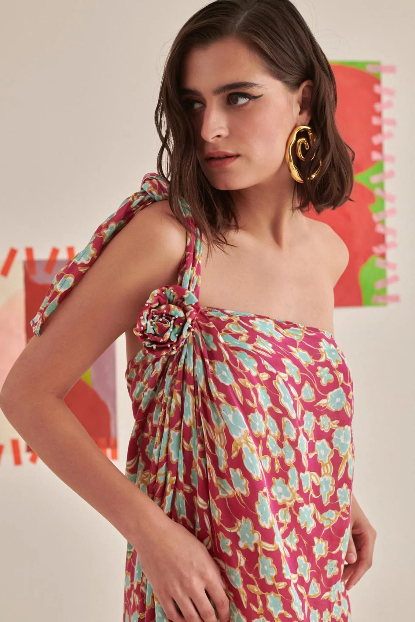 Floral Halter Neck Dress