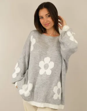Flower Oversized Wool Sweater