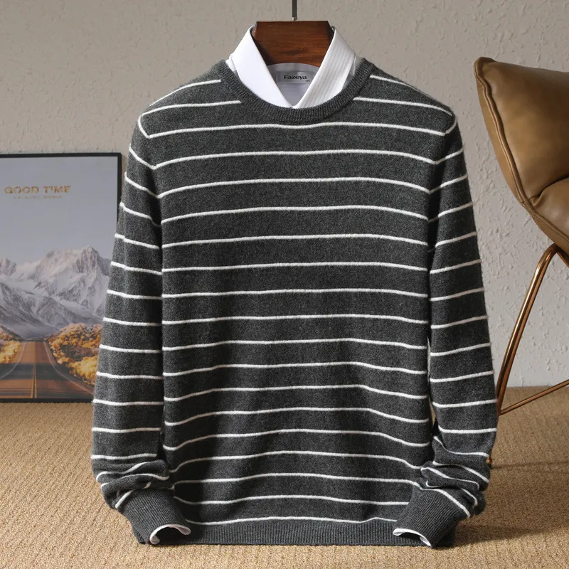 Franco Bianchi Striped Fine Wool Sweater