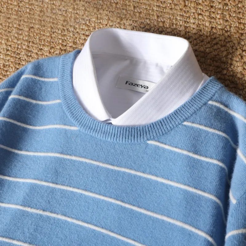 Franco Bianchi Striped Fine Wool Sweater