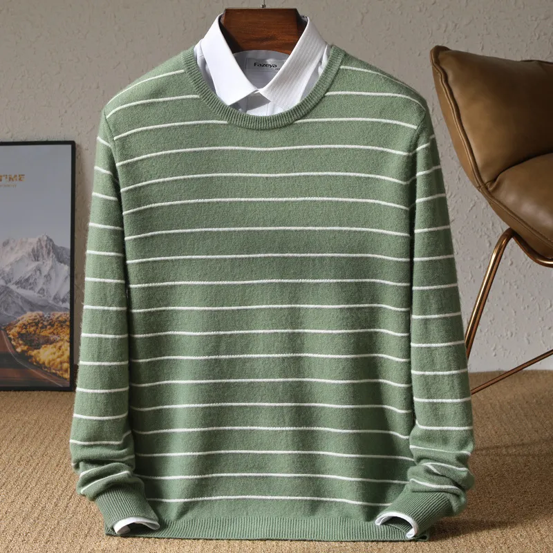 Franco Bianchi Striped Fine Wool Sweater