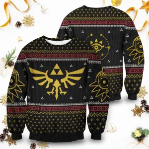 Giftngon - Legend of Zelda Triforce Christmas Unisex Wool Sweater For Kids