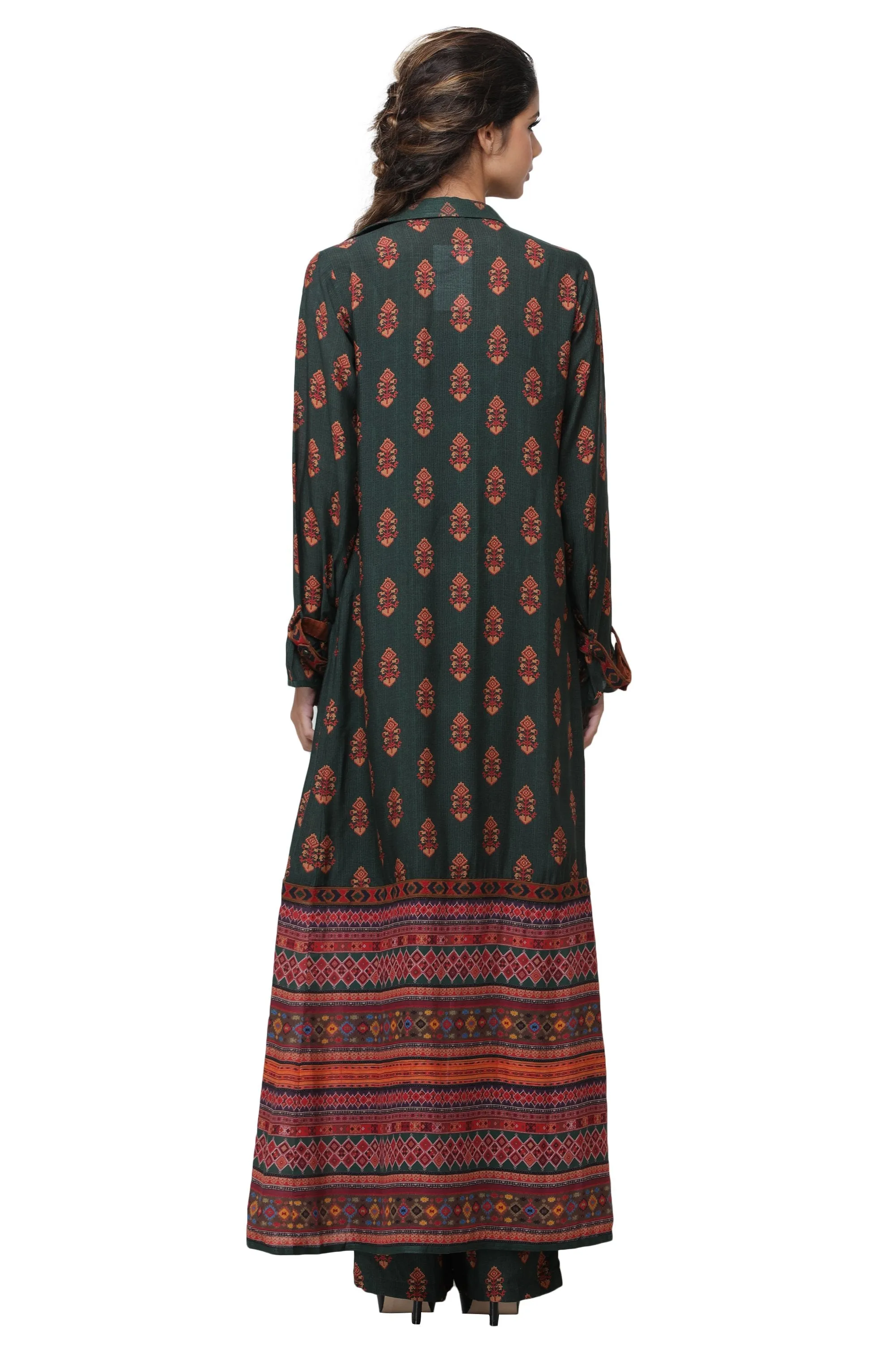 Green Printed Pant Suit