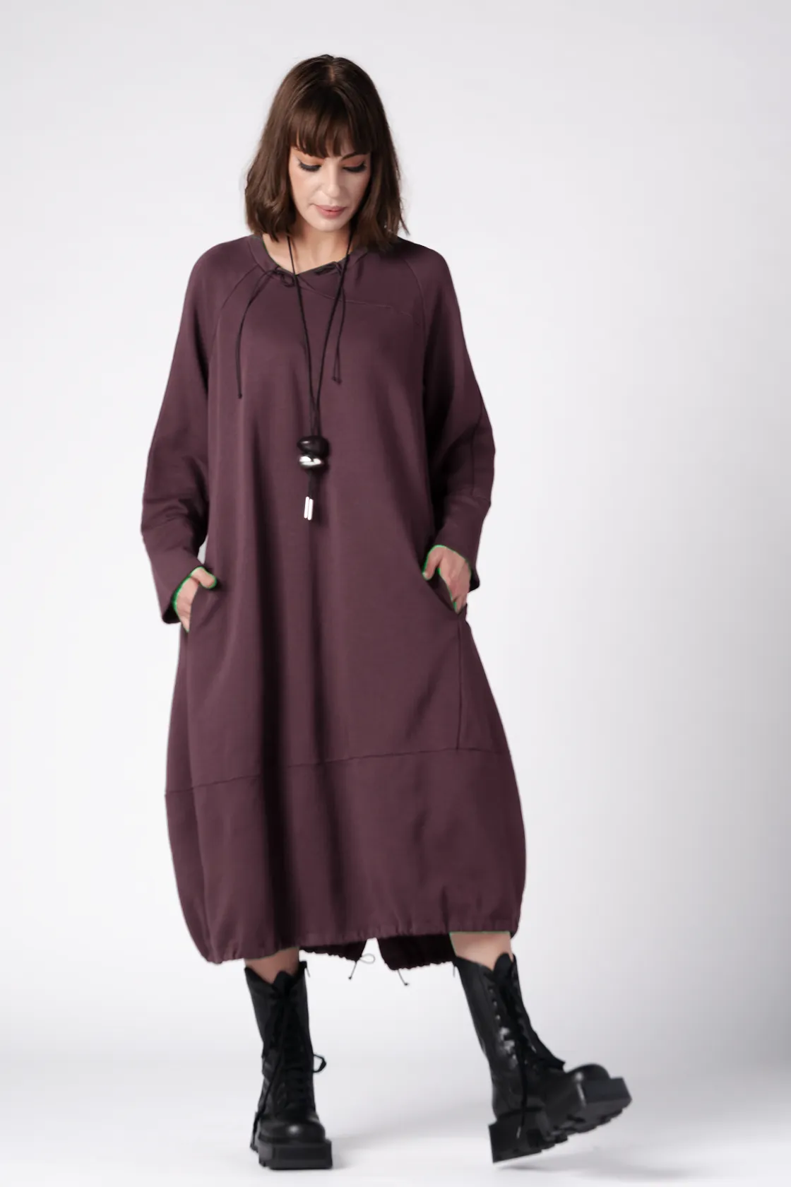GRIZAS Guernsey Dress in Mauve Jersey