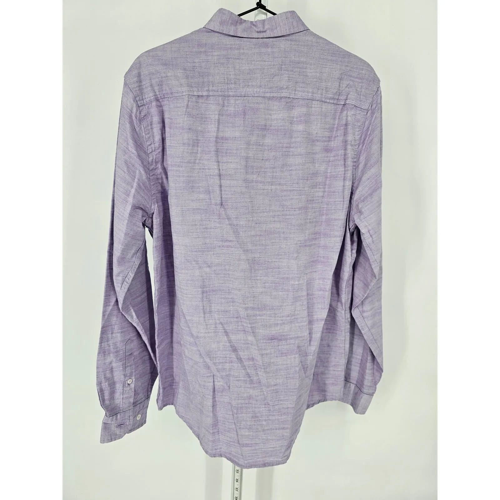 Heritage Report Collection Mens L Long Sleeve Button Up Dress Shirt Light Purple
