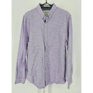 Heritage Report Collection Mens L Long Sleeve Button Up Dress Shirt Light Purple