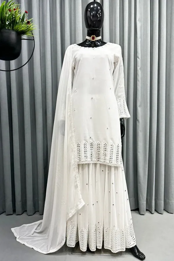 Holi Special White Sharara Suit Design 2023