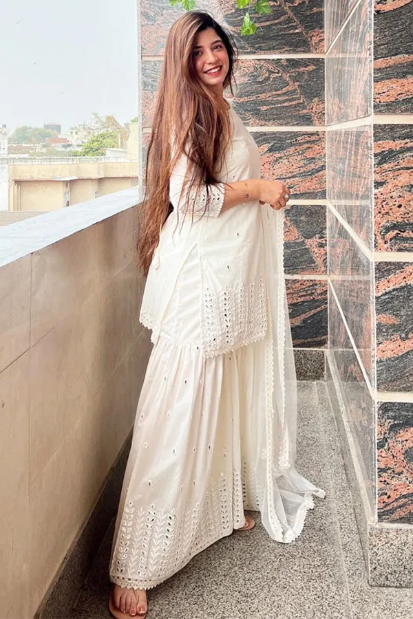 Holi Special White Sharara Suit Design 2023
