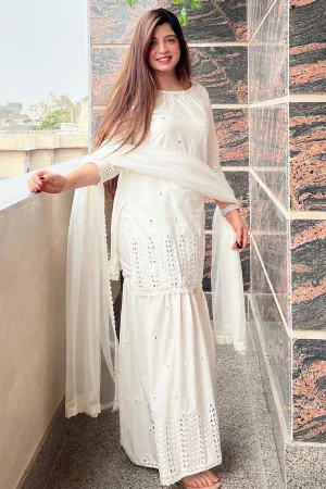 Holi Special White Sharara Suit Design 2023