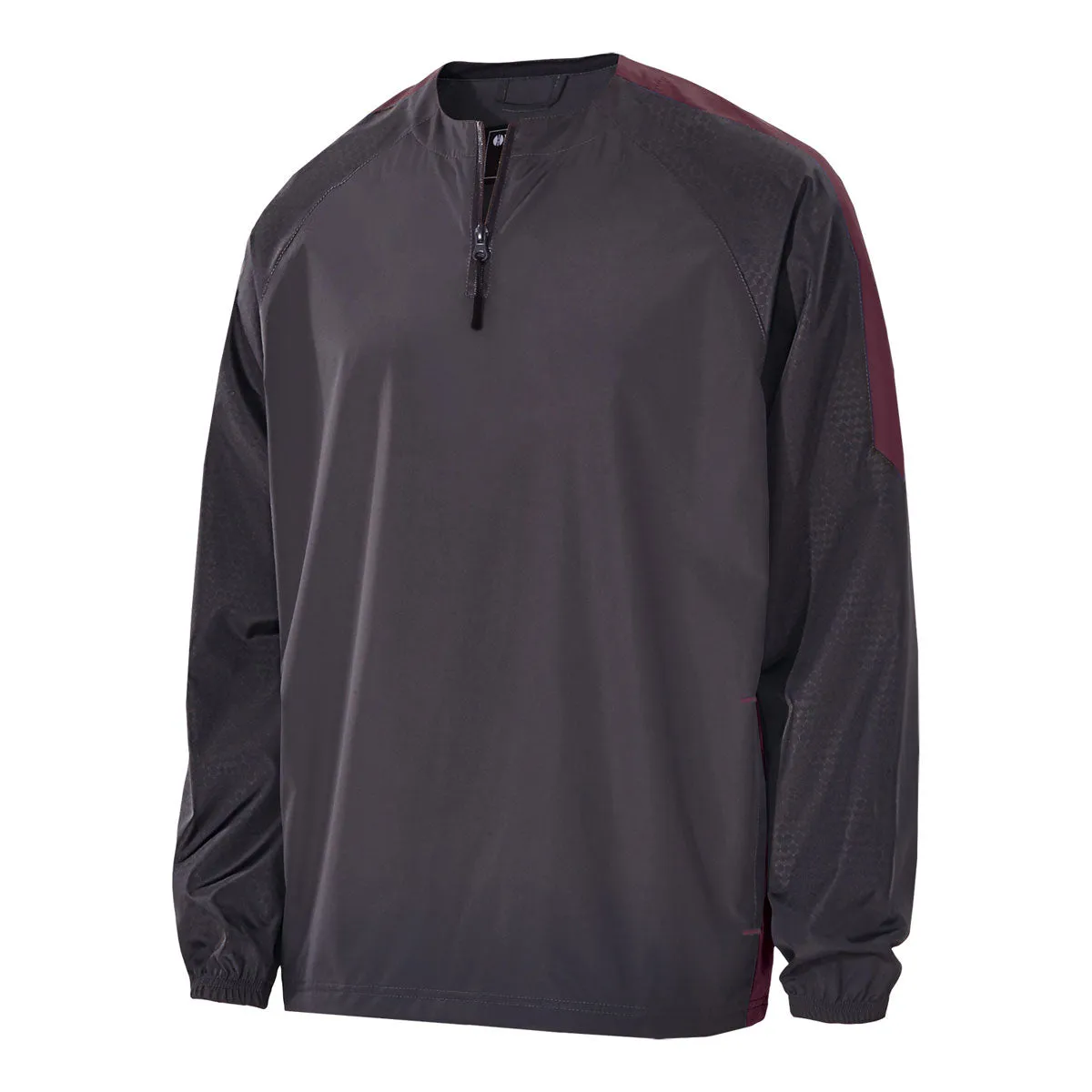 Holloway Men's Carbon/Maroon Bionic Quarter Zip Pullover