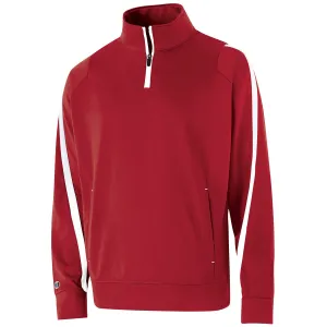 Holloway Youth Scarlet/White Quarter Zip Determination Pullover