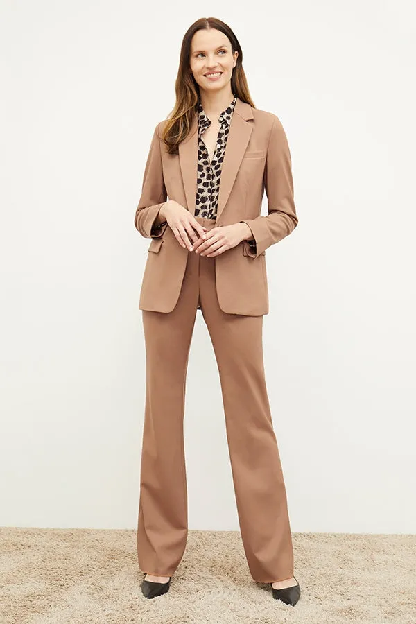 Horton Flare Trouser - Washable Wool Twill :: Camel