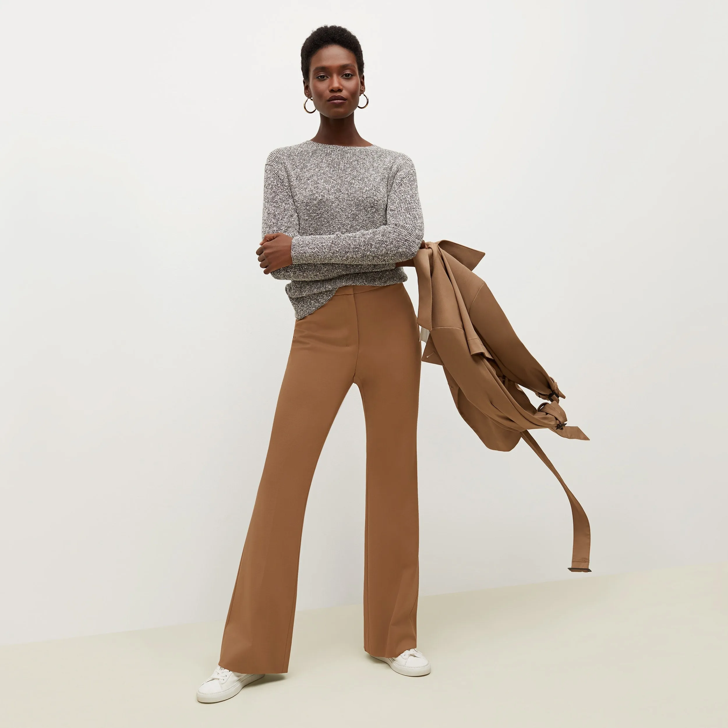 Horton Flare Trouser - Washable Wool Twill :: Camel