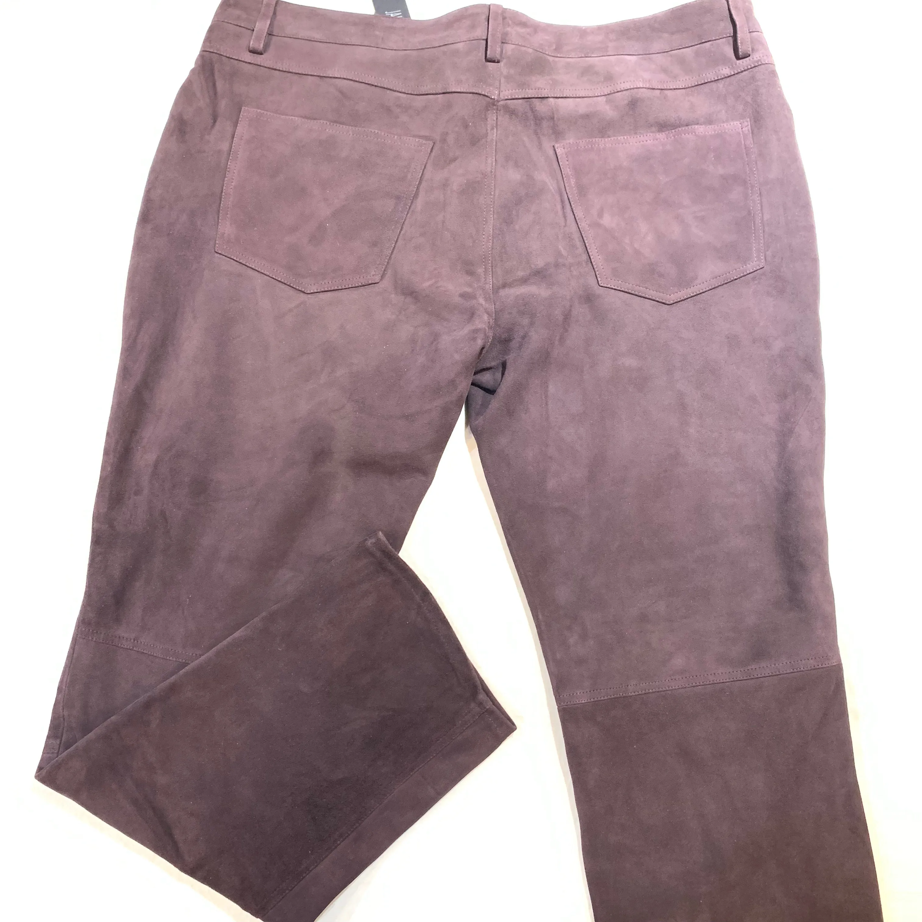 Kashani Men's Wine Suede Straight Cut Pants