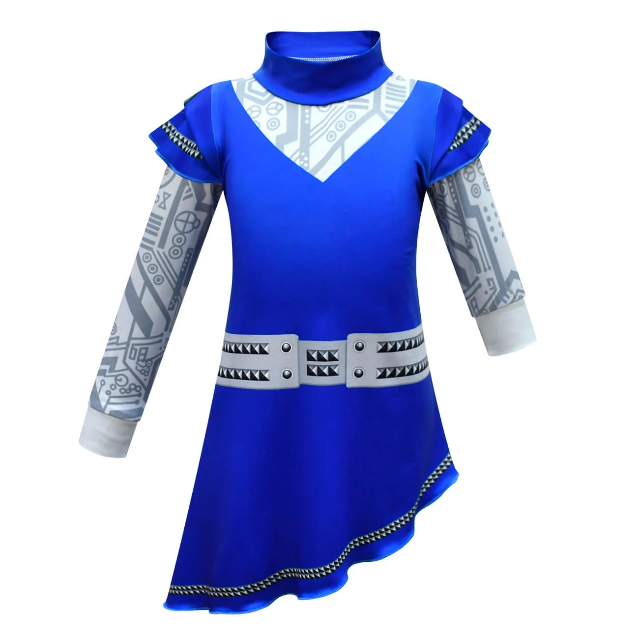Kids Zombies A-Li Costume Girls Alien Blue Dress Pants Bag 3pcs Sets for Halloween Cosplay
