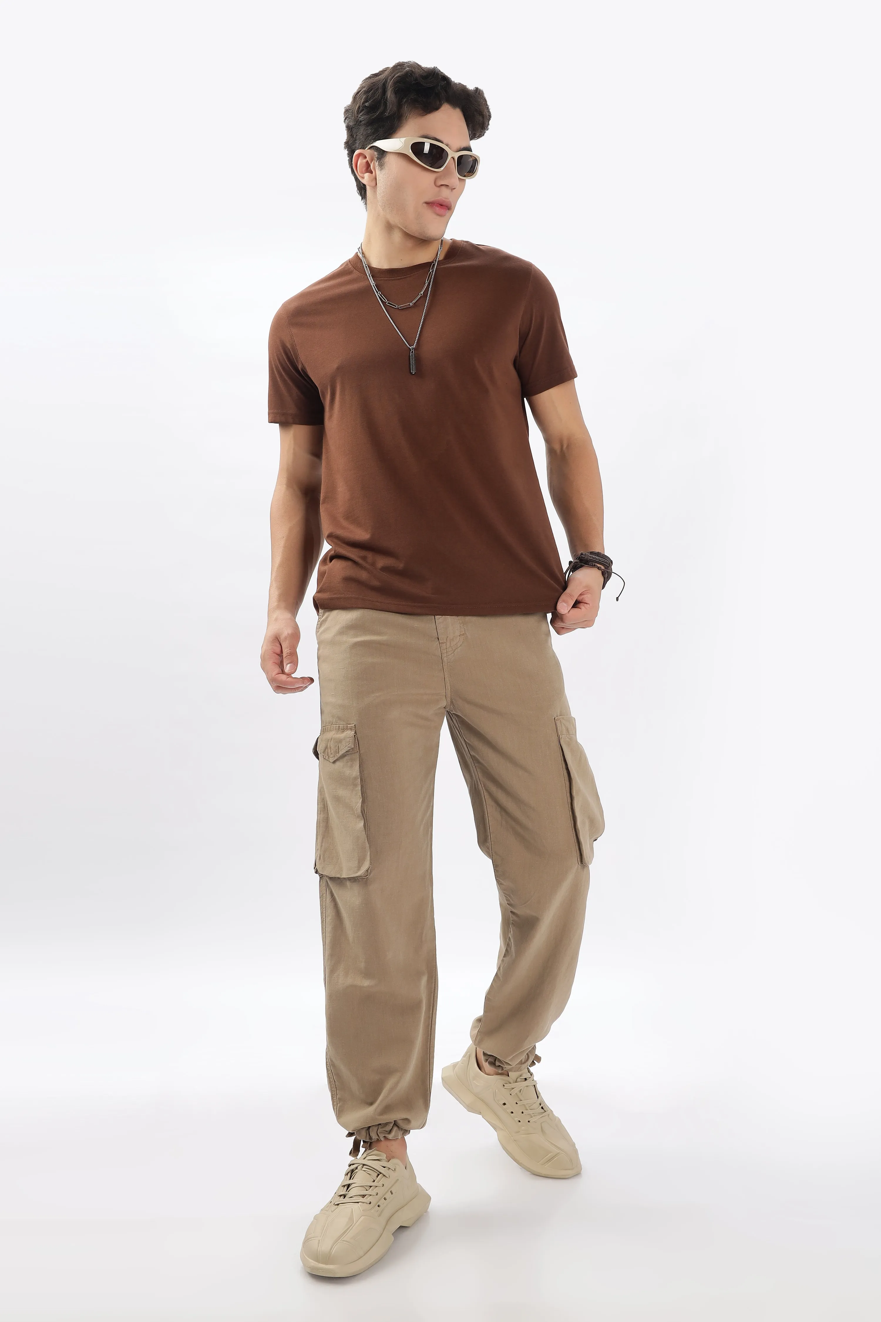 LINEN CARGO PANTS