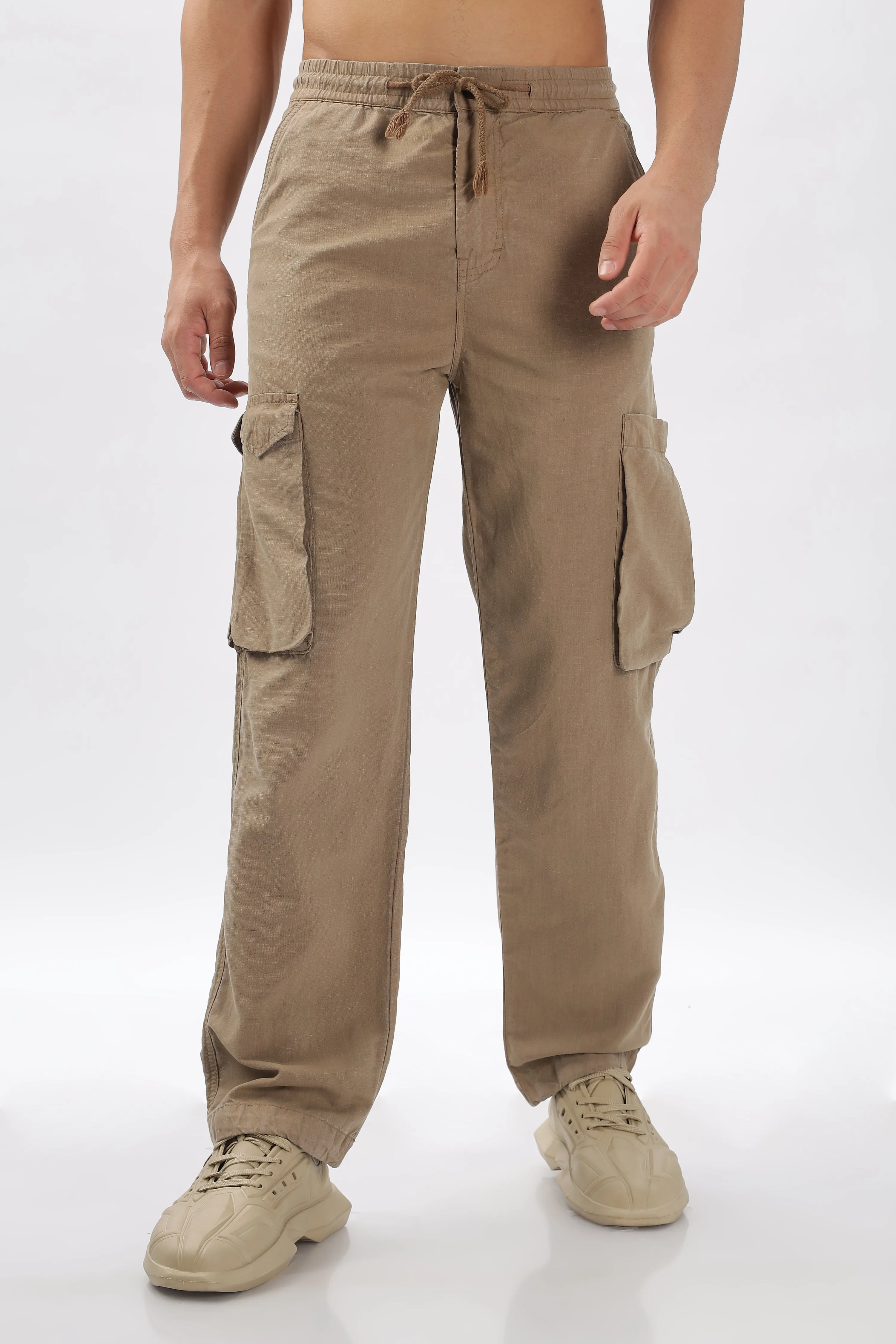 LINEN CARGO PANTS