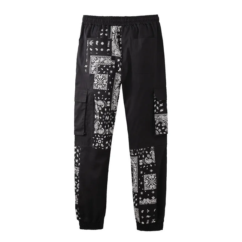 Man Fall Outfits Cargo Pants Jeans Printed High Street Wide Leg Casual Trousers Loose Straight Trousers