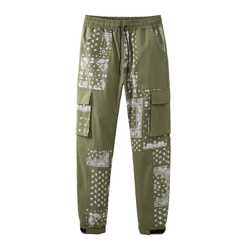 Man Fall Outfits Cargo Pants Jeans Printed High Street Wide Leg Casual Trousers Loose Straight Trousers