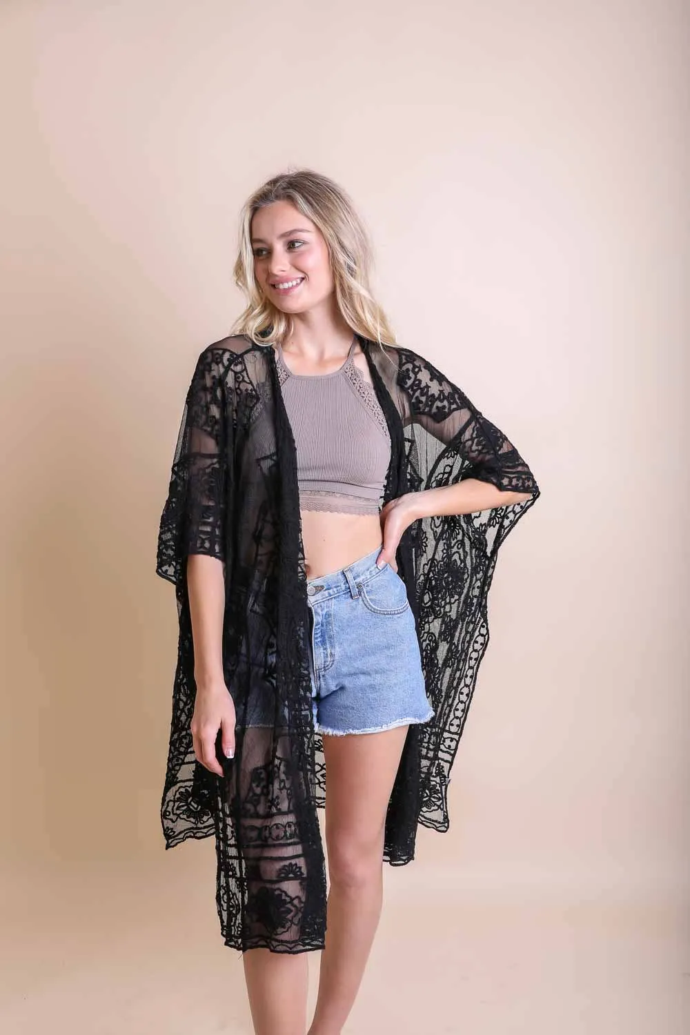 Mandala Kimono Cover Up
