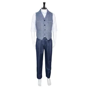 Men If Movie Cal Costume Calvin Grey Cosplay Outfit Shirt Pants and Vest Full Set