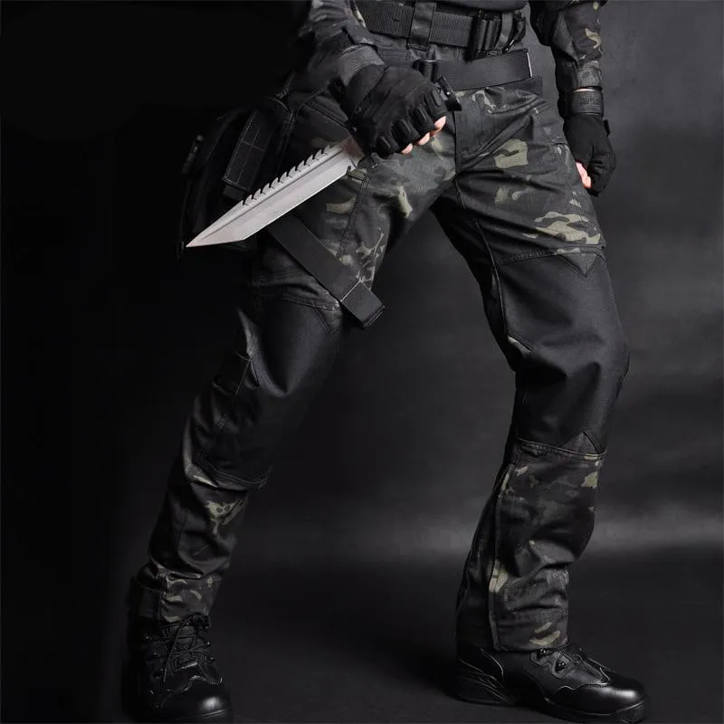 Men's Casual Loose Cargo Pants With Camouflage Print