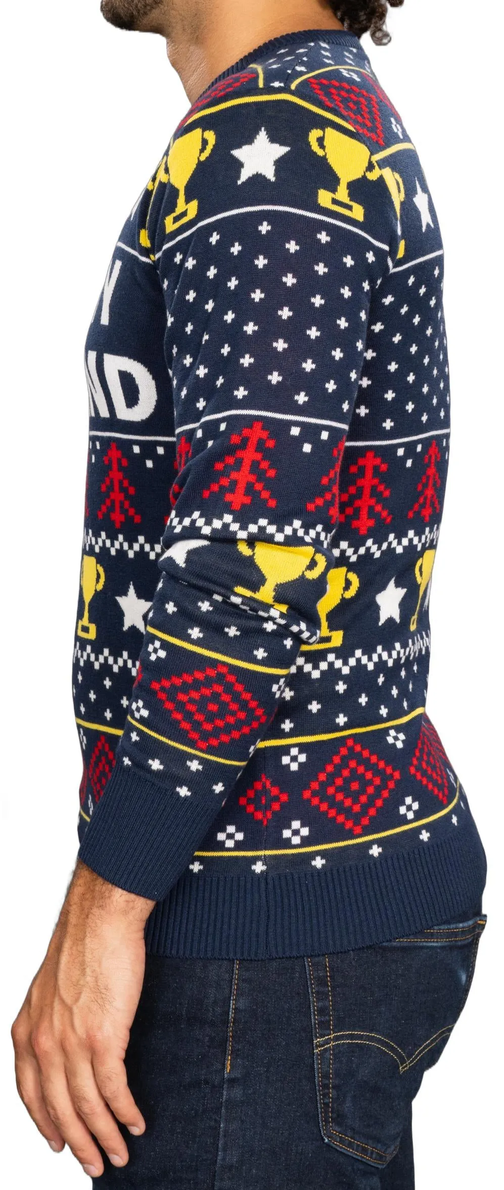 Men's JulesRoche Trophy Husband Funny Ugly Christmas Sweater