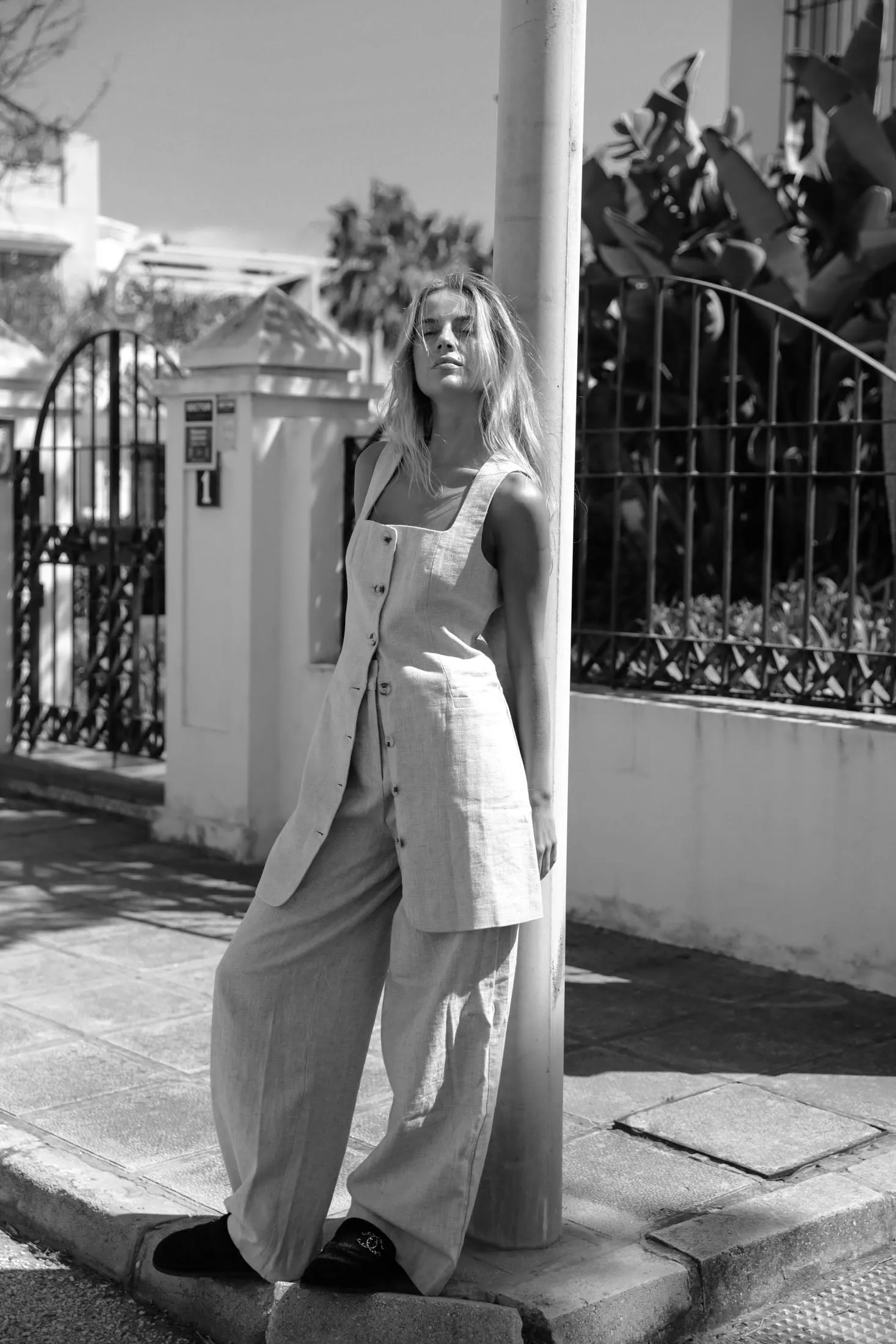 Mila Linen Mini Dress - Natural