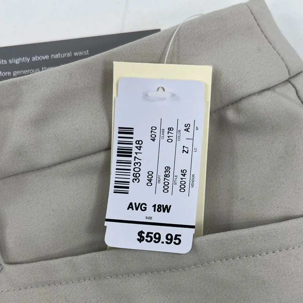 NWT Women's CJ Banks Classic Fit Straight Leg Khaki Dress Pants Slacks Size 18W