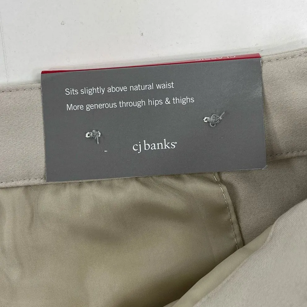 NWT Women's CJ Banks Classic Fit Straight Leg Khaki Dress Pants Slacks Size 18W