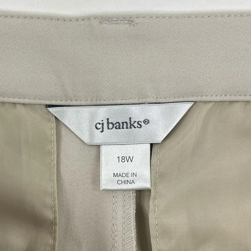 NWT Women's CJ Banks Classic Fit Straight Leg Khaki Dress Pants Slacks Size 18W