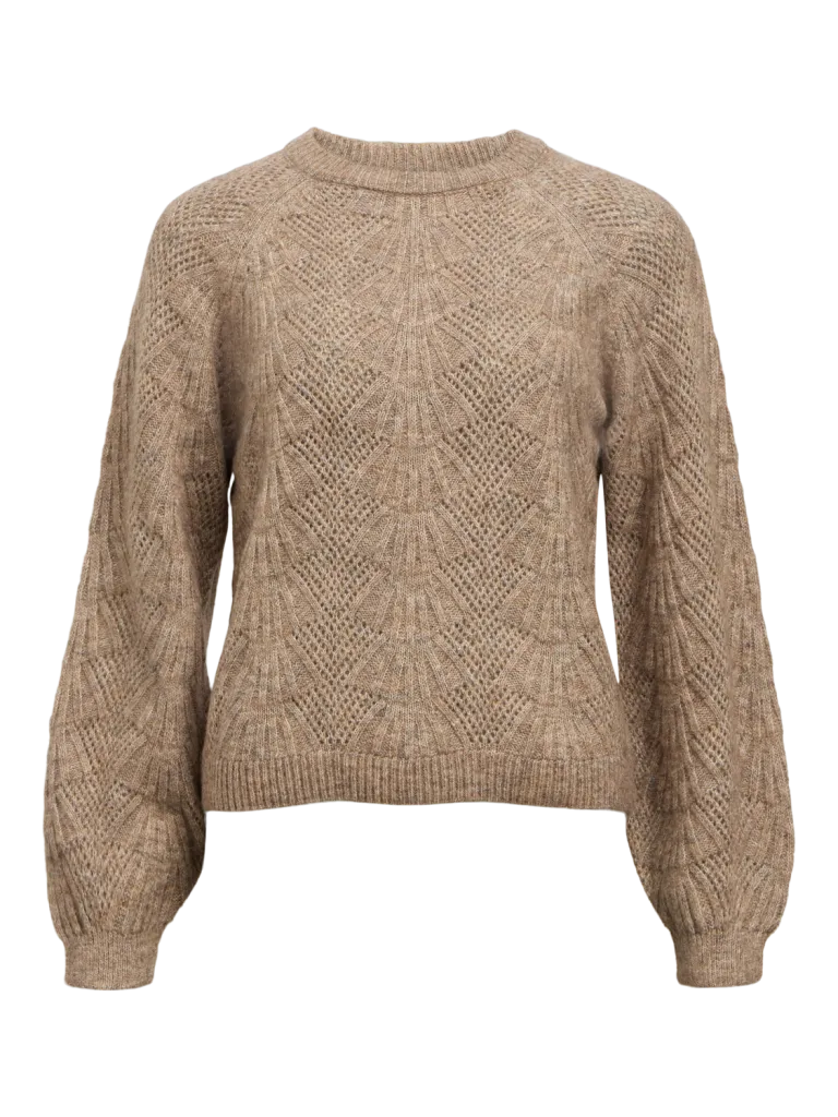 OBJFLORA RE L/S KNIT PULLOVER NOOS