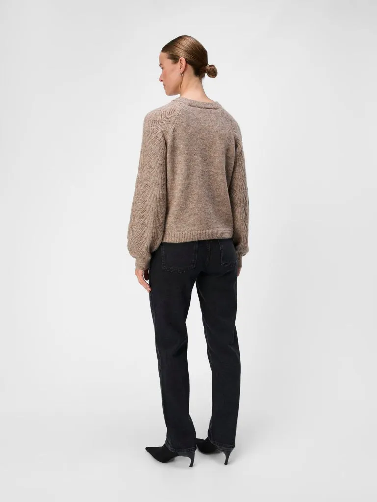 OBJFLORA RE L/S KNIT PULLOVER NOOS