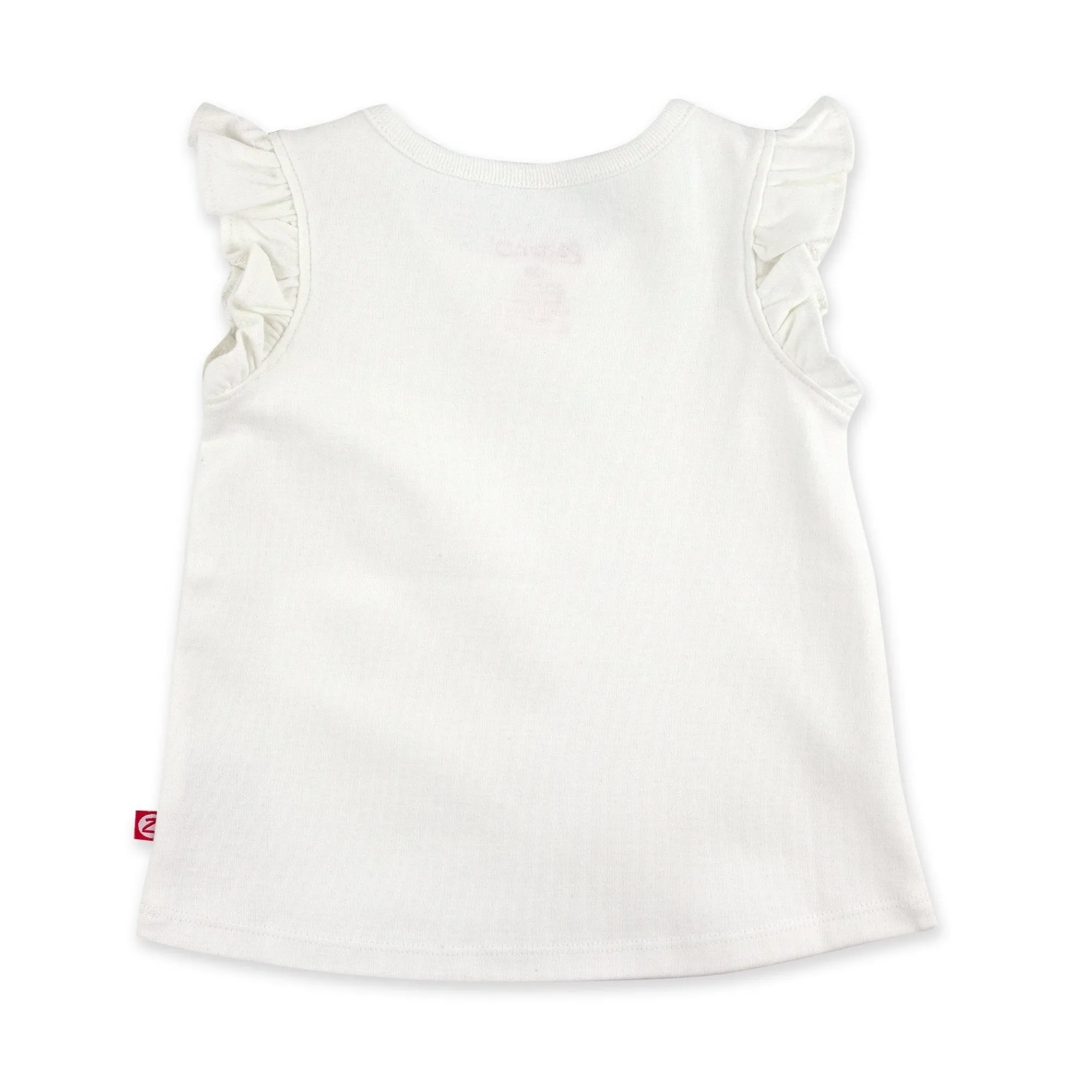Organic Cotton Flutter Top - White