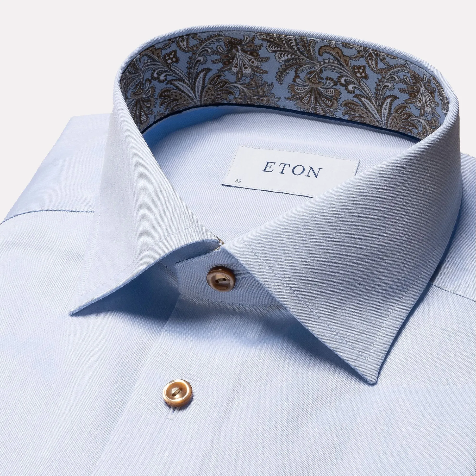 Paisley Effect Contemporary Fit Signature Twill  / Light Blue