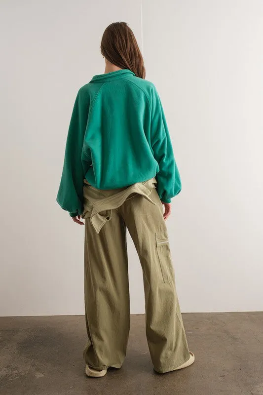 Piper Snap Button Collared Sweater Green
