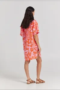 POOLSIDE PARADISO Mo'orea Shirt Dress - Watermelon