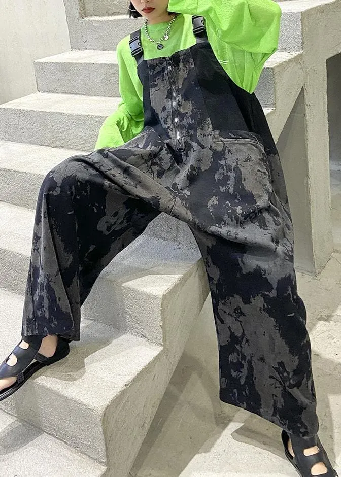 Popular overalls women's summer fashion large size loose straight tube Siamese pants